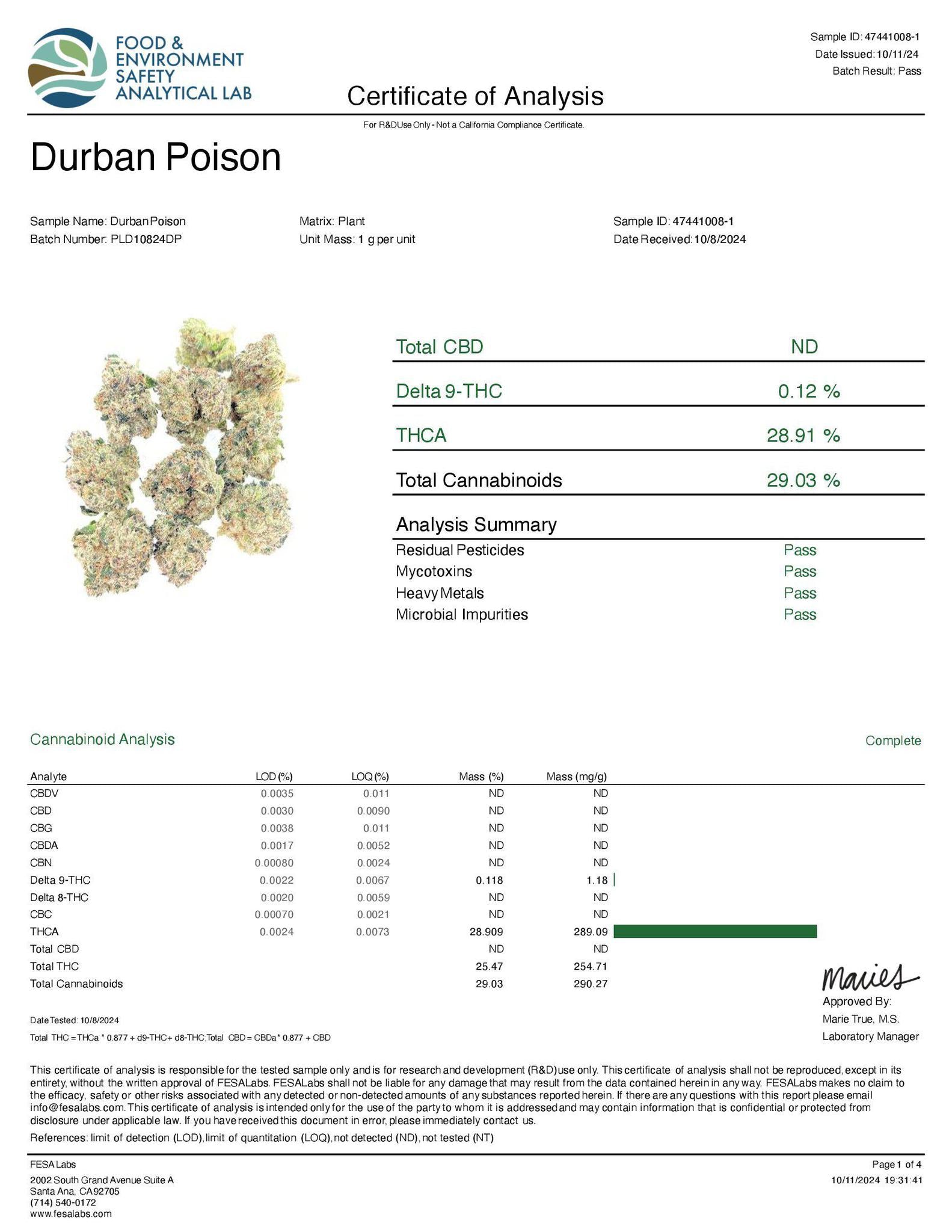 THCA HEMP-DERIVED FLOWER  - DURBAN POISON