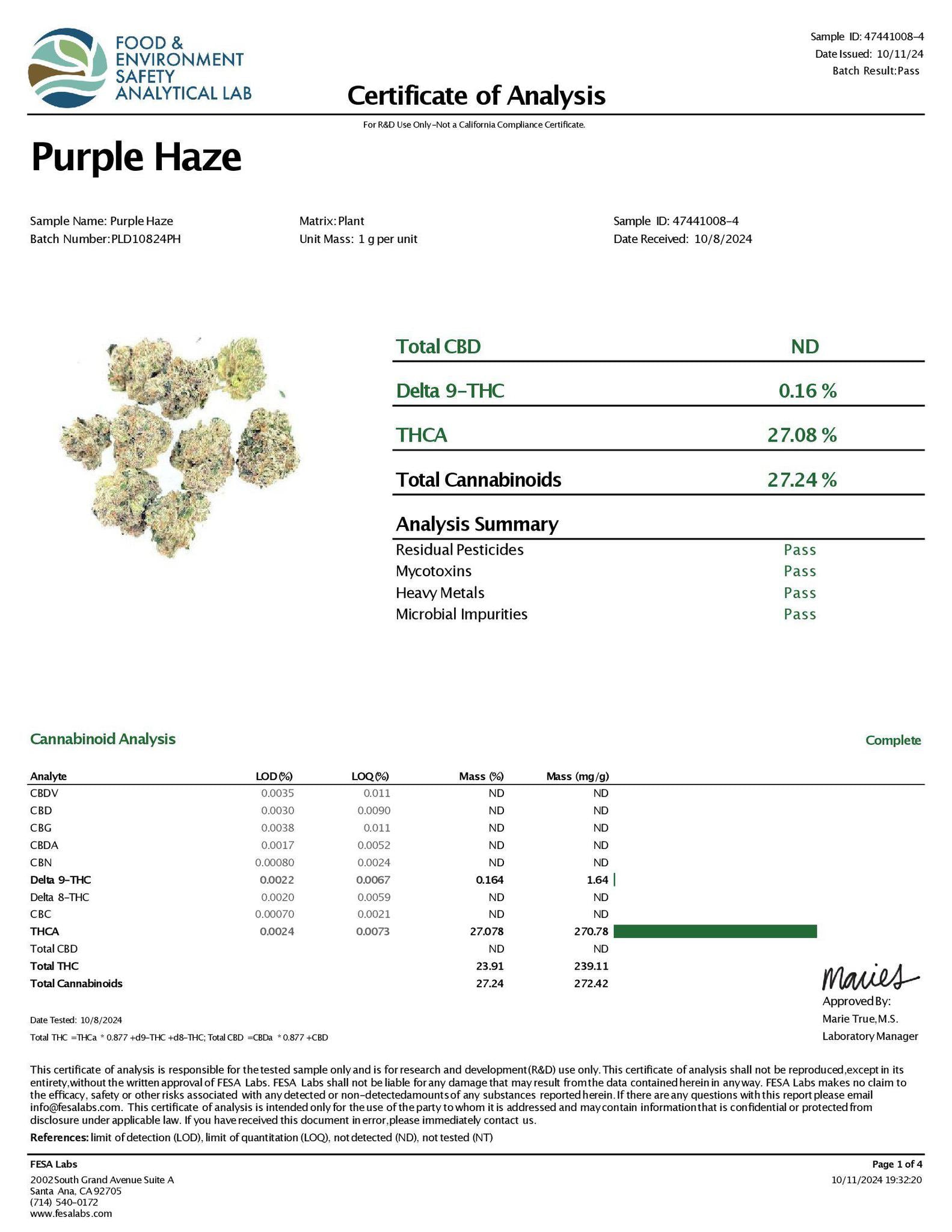 THCA HEMP-DERIVED FLOWER  - PURPLE HAZE